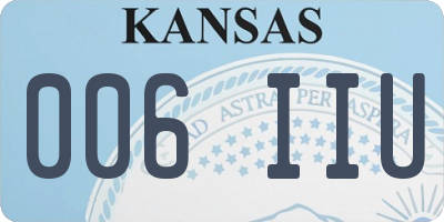 KS license plate 006IIU
