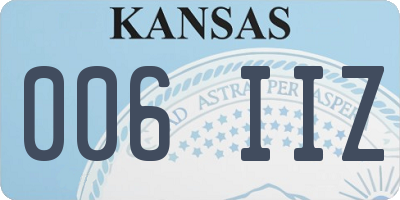 KS license plate 006IIZ