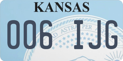 KS license plate 006IJG