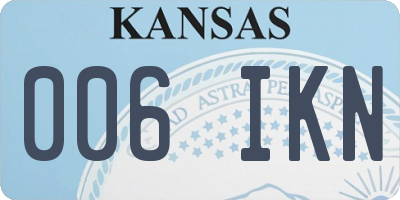 KS license plate 006IKN