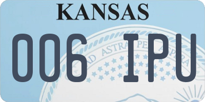 KS license plate 006IPU