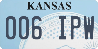 KS license plate 006IPW