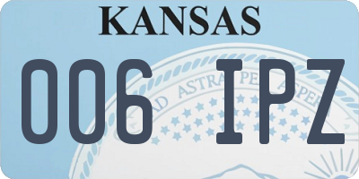 KS license plate 006IPZ