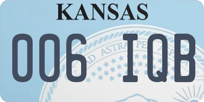 KS license plate 006IQB