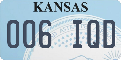 KS license plate 006IQD
