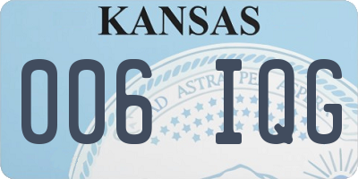 KS license plate 006IQG