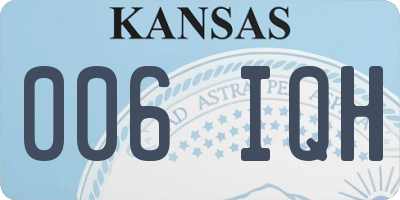 KS license plate 006IQH