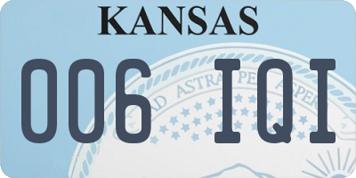 KS license plate 006IQI