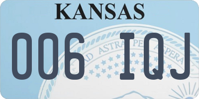 KS license plate 006IQJ