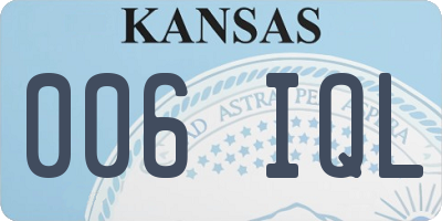 KS license plate 006IQL