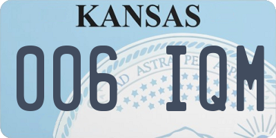 KS license plate 006IQM