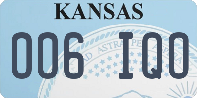 KS license plate 006IQO
