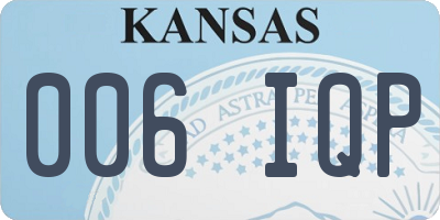 KS license plate 006IQP