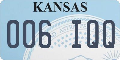 KS license plate 006IQQ