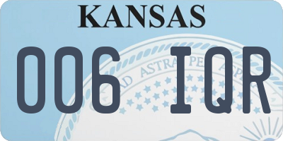 KS license plate 006IQR
