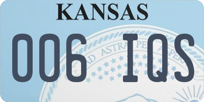 KS license plate 006IQS