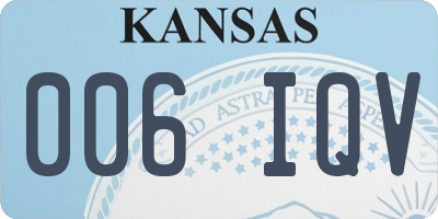 KS license plate 006IQV