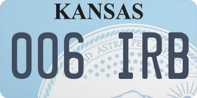KS license plate 006IRB