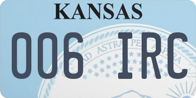 KS license plate 006IRC