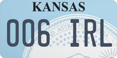 KS license plate 006IRL