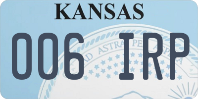 KS license plate 006IRP