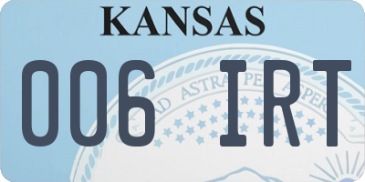 KS license plate 006IRT