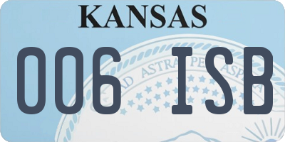 KS license plate 006ISB