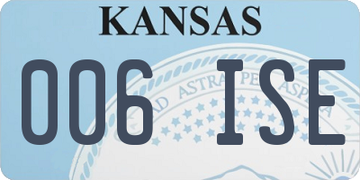 KS license plate 006ISE