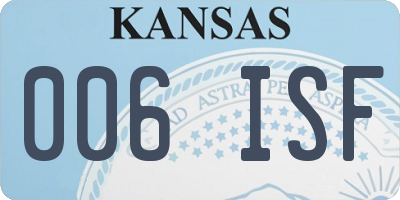 KS license plate 006ISF