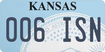 KS license plate 006ISN