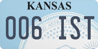 KS license plate 006IST