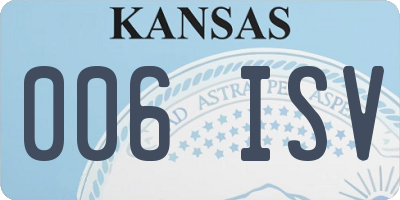 KS license plate 006ISV