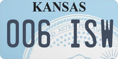 KS license plate 006ISW