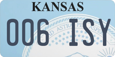 KS license plate 006ISY