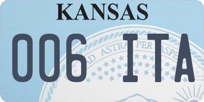KS license plate 006ITA