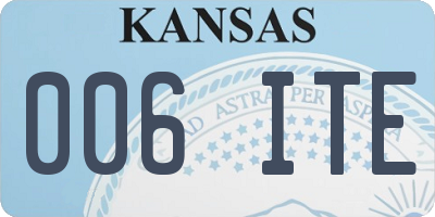 KS license plate 006ITE