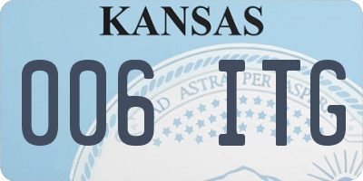 KS license plate 006ITG