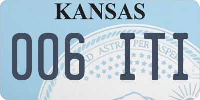 KS license plate 006ITI