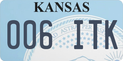 KS license plate 006ITK