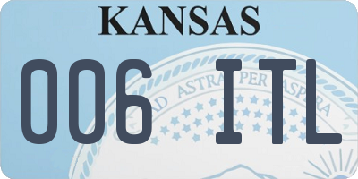 KS license plate 006ITL