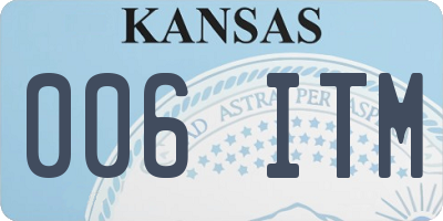 KS license plate 006ITM