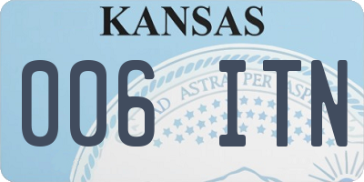 KS license plate 006ITN