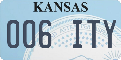 KS license plate 006ITY