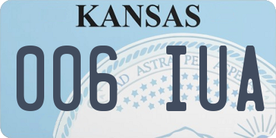 KS license plate 006IUA