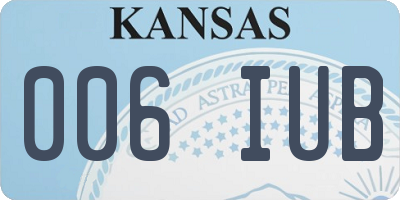 KS license plate 006IUB