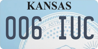 KS license plate 006IUC