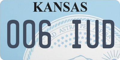 KS license plate 006IUD
