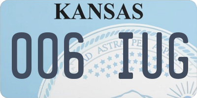 KS license plate 006IUG
