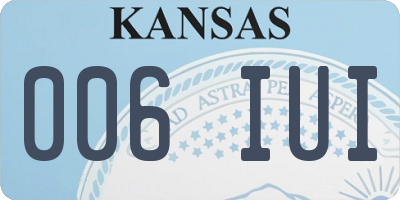 KS license plate 006IUI