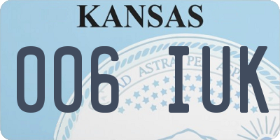 KS license plate 006IUK